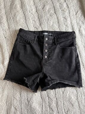 Old Navy Black Button-Fly High-Rise Denim Shorts